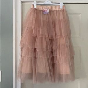 Chicwish tulle skirt nude